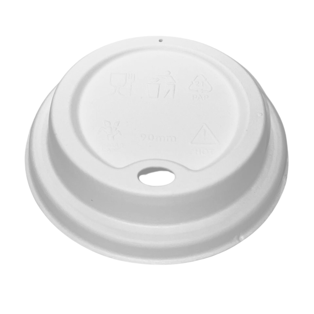 Couvercle en bagasse blanc 90mm (1000 unités)