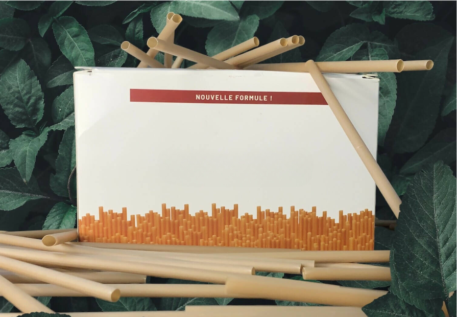 Boite de 500 petites pailles en fibre de canne à sucre - 140*6mm