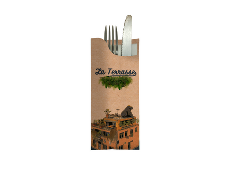 Pochette à couverts personnalisée (serviette en ouate 2 plis)