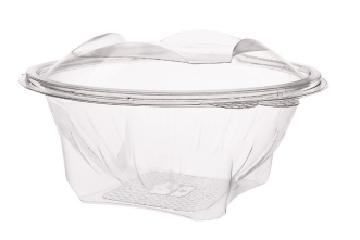 Saladier rond à fond carré avec couvercle charnière 1000 ml
