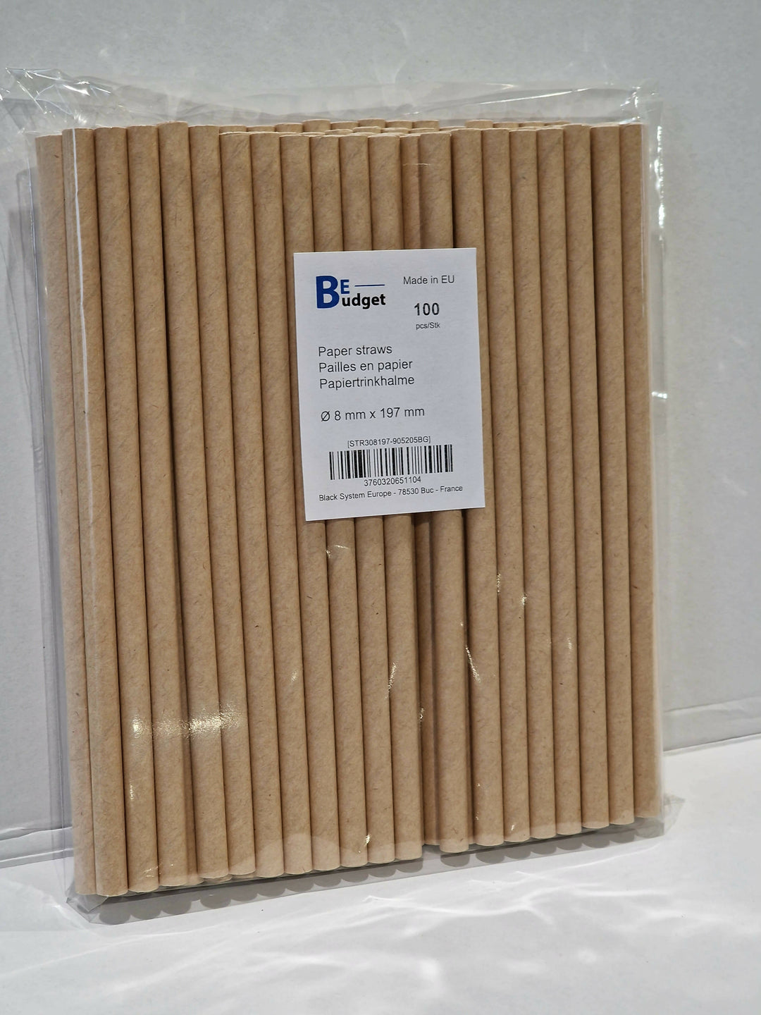 Palette de 144 000 pailles en papier | 8 mm x 197 mm| Fabriquées en Europe