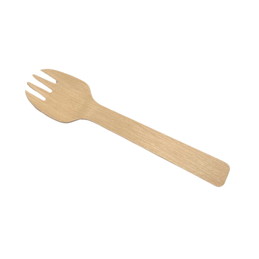 Fourchettes en bois "spork" 10,5 cm