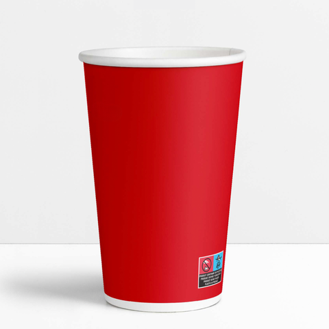 Gobelets carton rouges 33 cl / 12 oz boissons froides - 12 + 260 + 15 g/m²