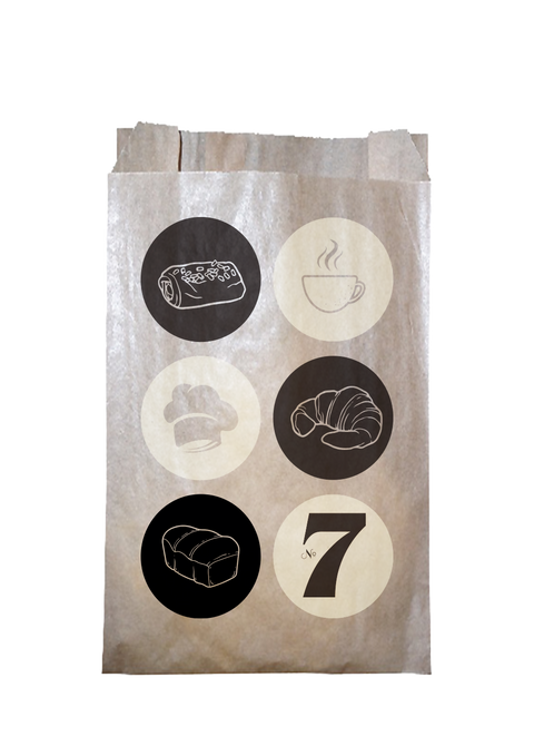 Sac croissant N°107 gamme "Nuance" 35gr blanc ou brun imprimé 250+70x350 (1000 unités)