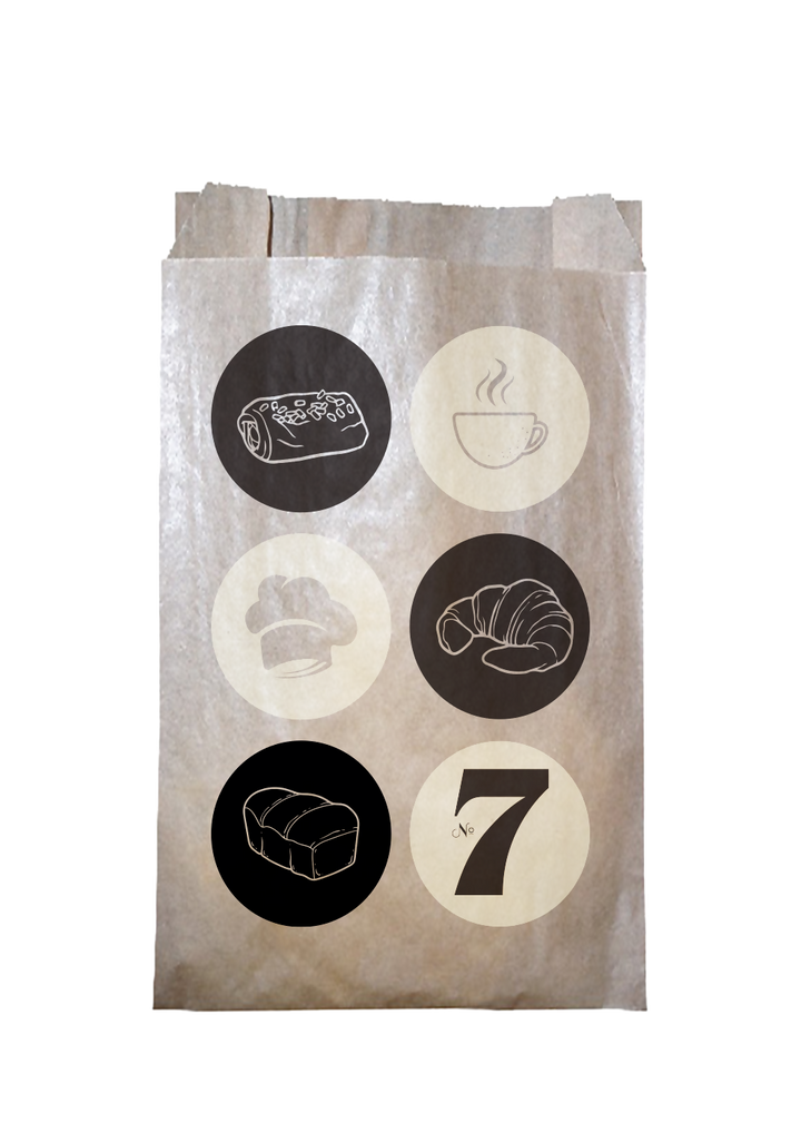 Sac croissant N°107 gamme "Nuance" 35gr blanc ou brun imprimé 250+70x350 (1000 unités)