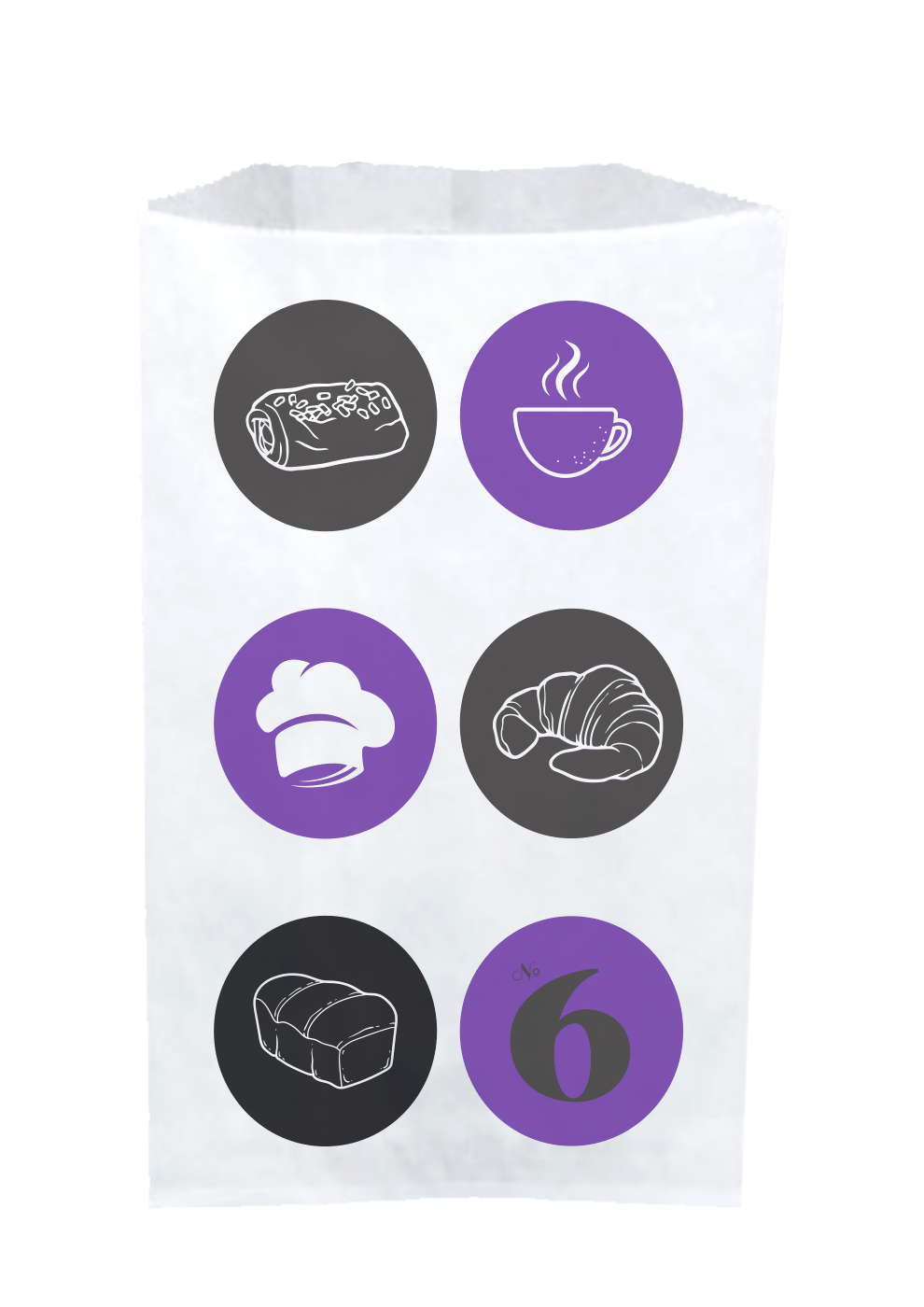 Sac croissant N°106 gamme "Nuance" 35gr blanc ou brun imprimé 170+70x350 (1000 unités)