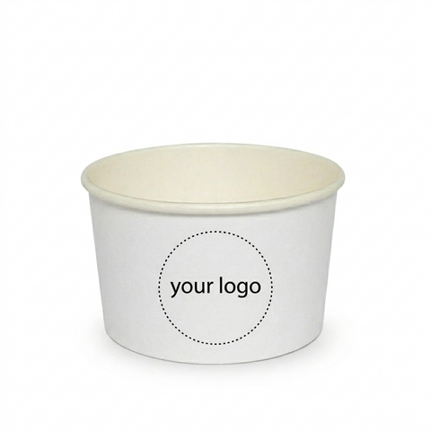 Logo ice cream pots 245 ml (print on white background) - express delivery