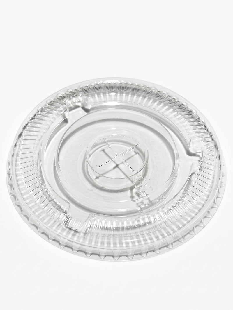 Couvercle plat 78 mm rPET Milkshake avec passage de paille