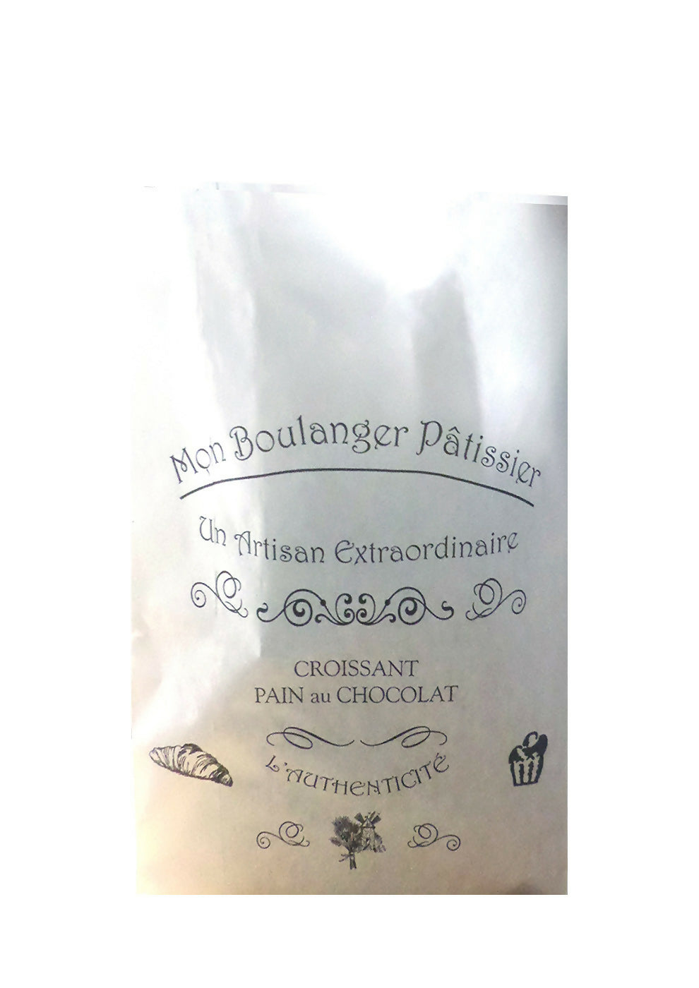 Sac croissant N°107 35gr blanc ou brun imprimé 250+70x360 (1000 unités)