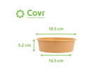 Combo Bol Kraft + couvercle rPET 1100 ml