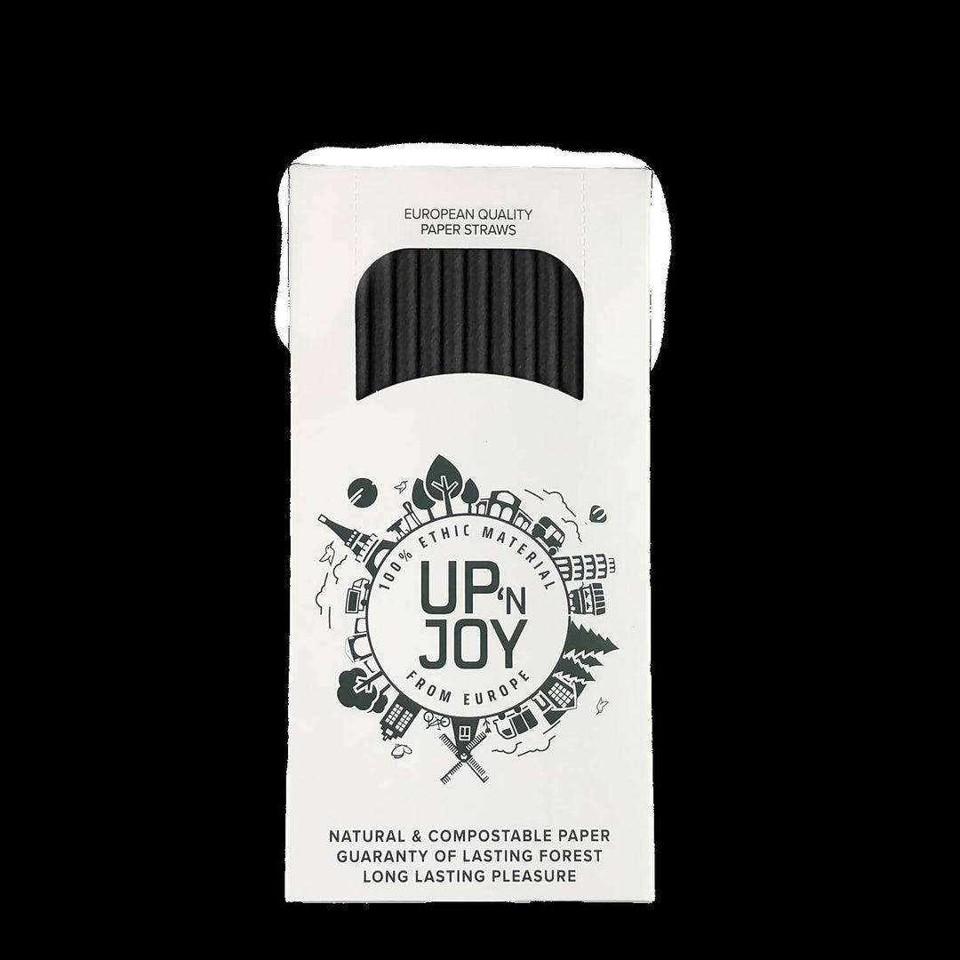 24 boites de 140 pailles Longdrink en papier noir = 3.360 pièces | 8 mm x 195 mm| Fabriquées en Autriche