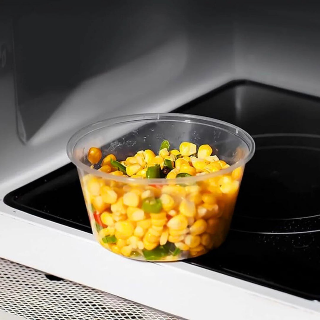 Pot rond rigide PP 10oz + couvercle PP avec trou