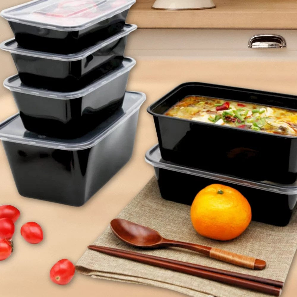 Barquette PP rectagulaire noire 750ml