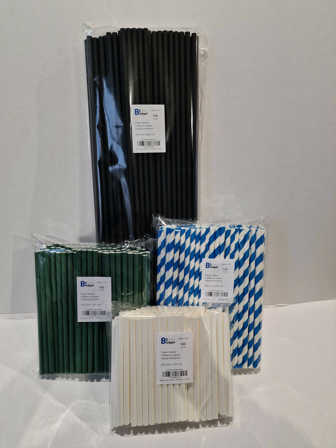 Palette de 57 600 pailles en papier | 8 mm x 495 mm| Fabriquées en Europe