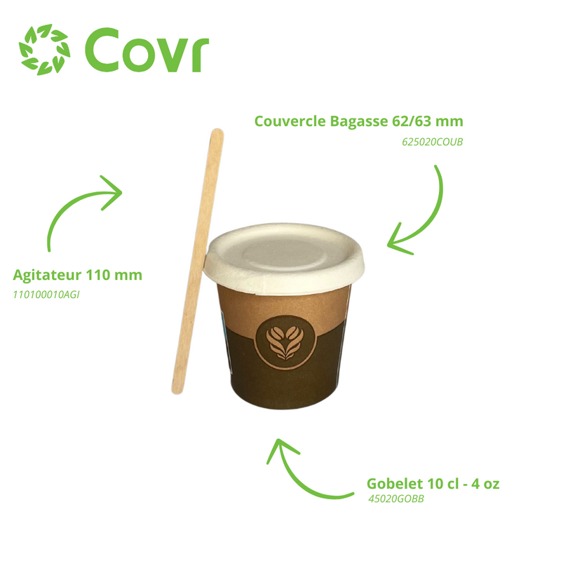 Gobelet Carton 4 oz / 10 cl Décor Barista + Marquage SUP et Triman