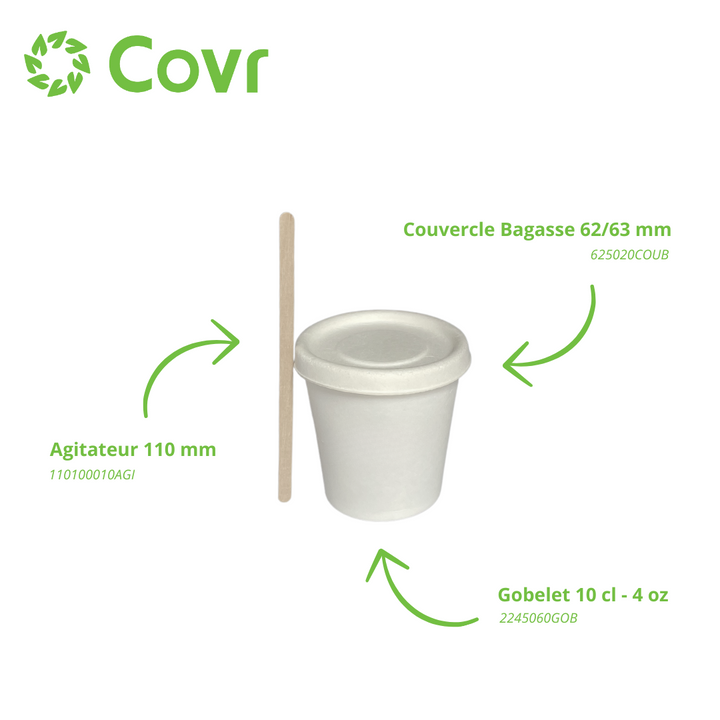 Gobelets carton blancs 10-12 cl / 4 oz - 185 + 15 g/m²