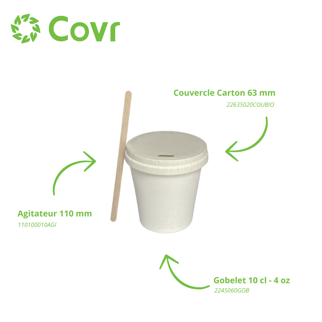 Gobelets carton blancs 10-12 cl / 4 oz - 185 + 15 g/m²