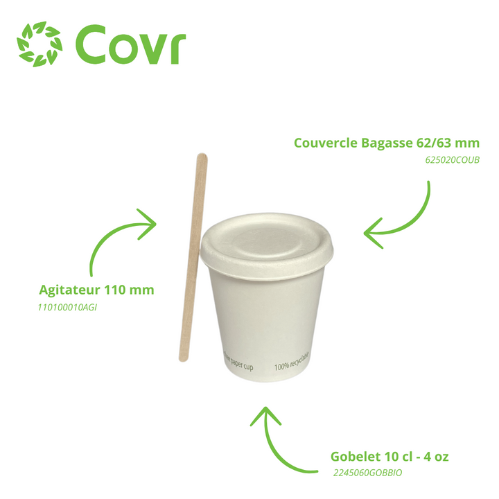 Gobelets Carton Sans Plastique 10-12 cl / 4oz - 225 g/m²