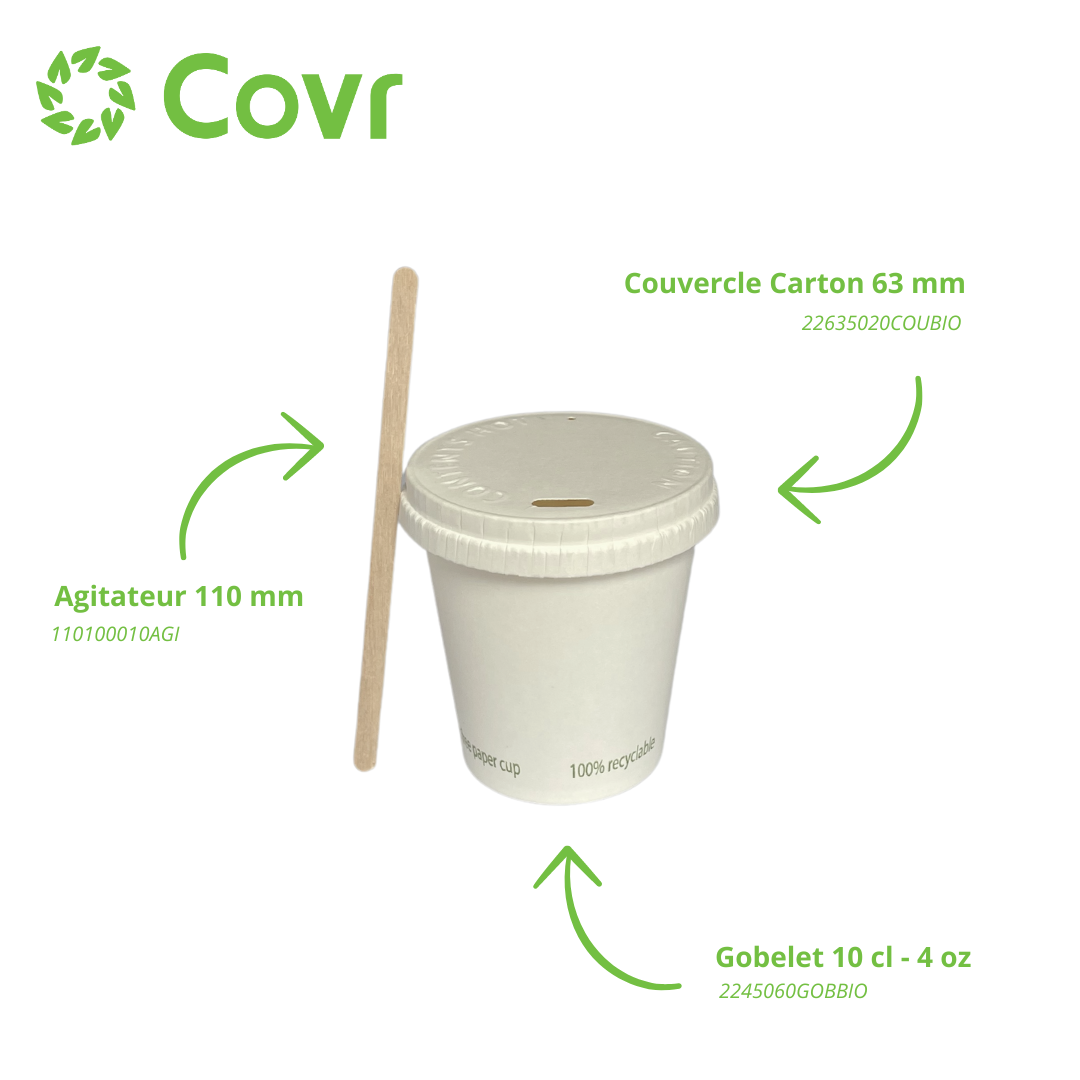 Gobelets Carton Sans Plastique 10-12 cl / 4oz - 225 g/m²