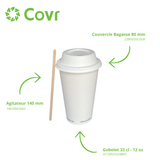 Gobelets Carton Sans Plastique 33 cl / 12 oz - 255 g/m²