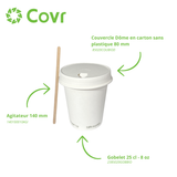 Gobelets Carton Sans Plastique 25 cl / 8 oz - 255 g/m²