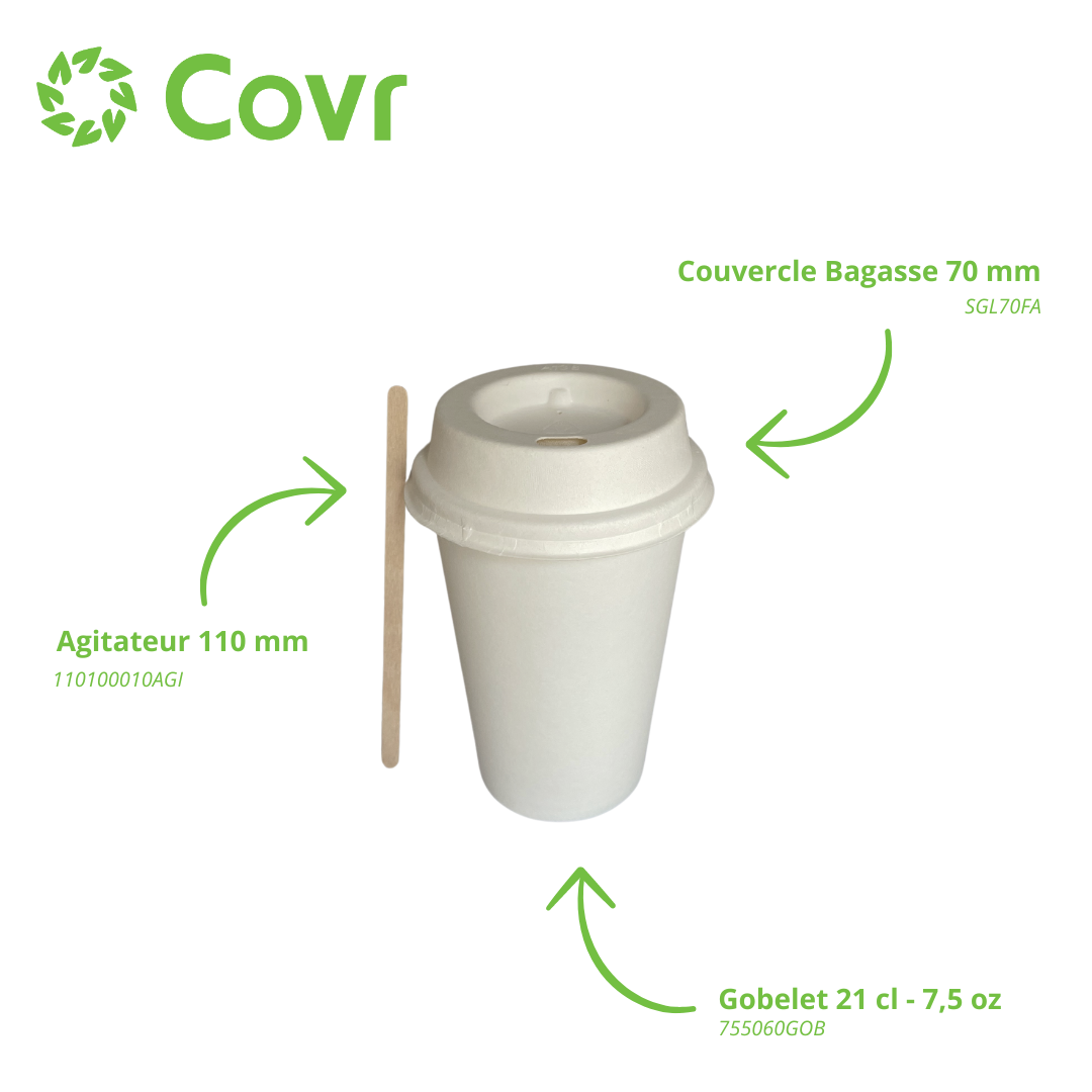 Gobelets carton blancs fontaine 21 cl / 7,5 oz - 190 + 15 g/m²