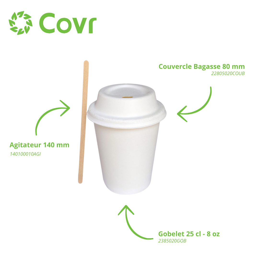 Gobelets carton blancs fontaine 25 cl / 8 oz - 250 + 18 g/m²