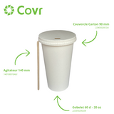 Gobelets carton blancs 60 cl / 20 oz - 300 + 18 g/m²