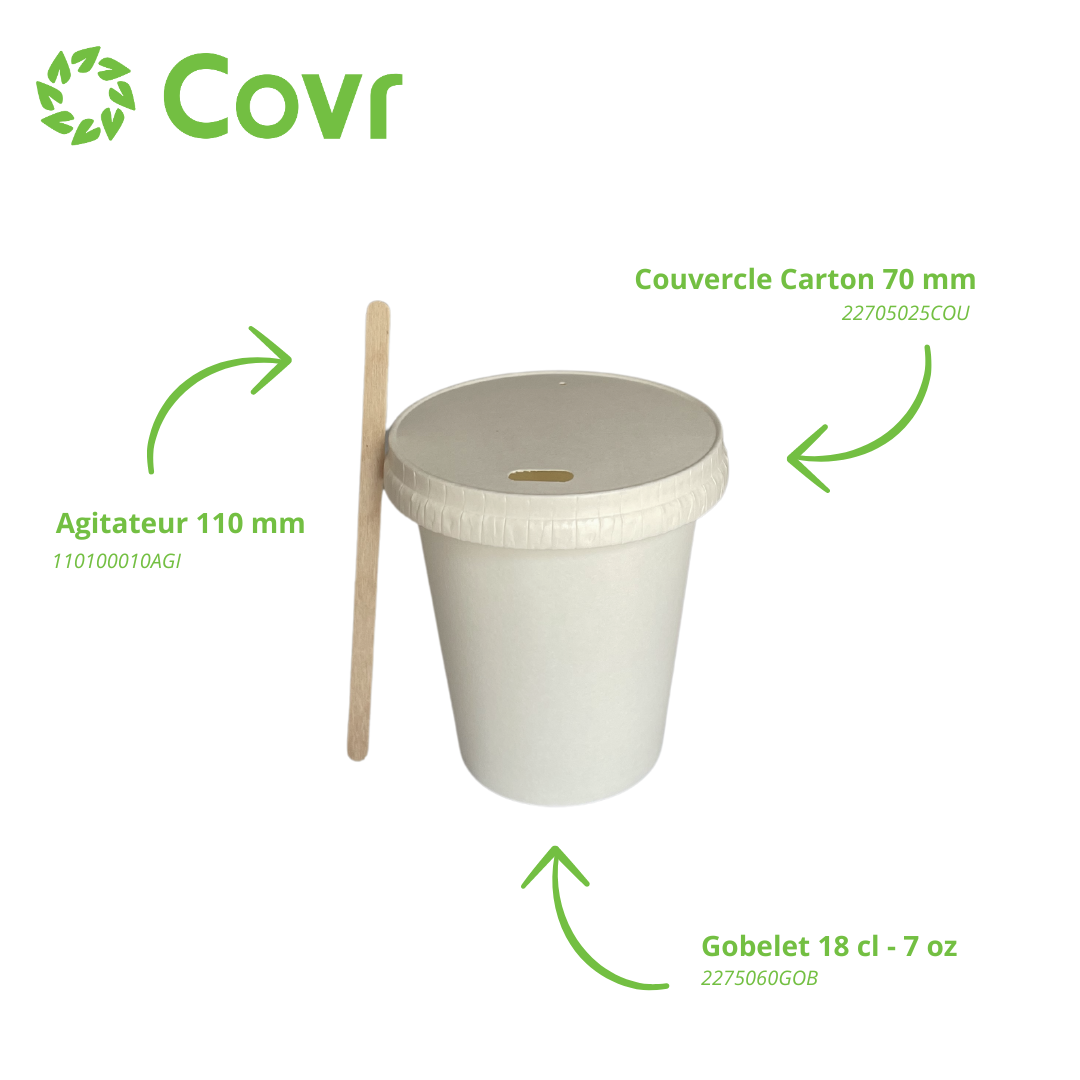 Gobelets carton blancs Café 18 cl / 6 oz (1 Palette / 54 000)