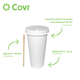 Gobelets carton blancs 65 cl / 22 oz - 300 + 18 g/m²
