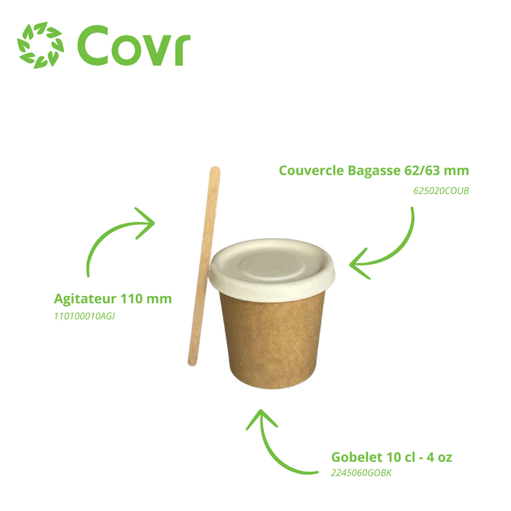 Gobelets carton kraft 10-12 cl 4 oz - 230 + 18 g/m²