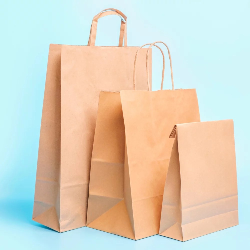 Sac kraft vierge 26 x 14 x 31 cm poignées plates