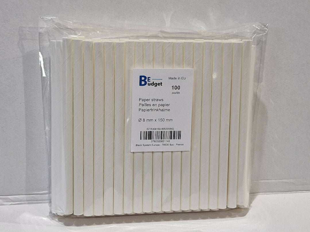 Palette de 172 800 pailles en papier | 8 mm x 150 mm| Fabriquées en Europe