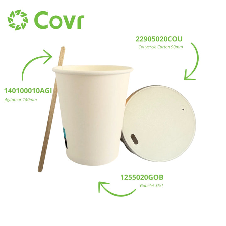 Gobelet carton blanc 12,5 oz / 36 cl