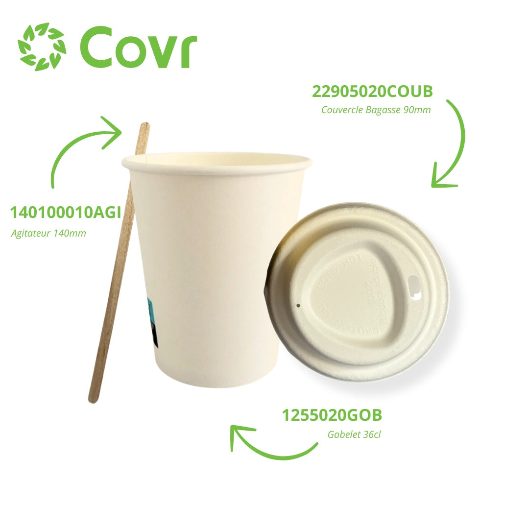 Gobelet carton blanc 12,5 oz / 36 cl