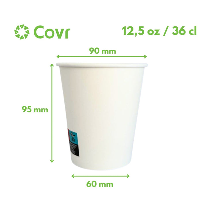 Gobelet carton blanc 12,5 oz / 36 cl
