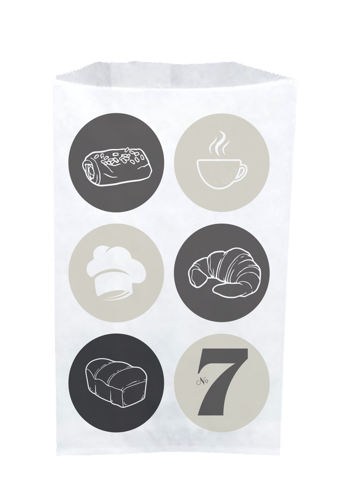 Sac croissant N°107 gamme "Nuance" 35gr blanc ou brun imprimé 250+70x350 (1000 unités)