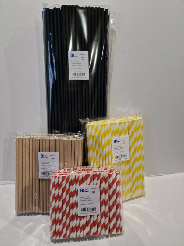 Palette de 57 600 pailles en papier | 8 mm x 495 mm| Fabriquées en Europe