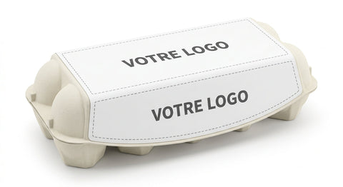 Boîte 10 œufs en fibre moulée couleur - étiquette ou impression personnalisée