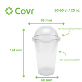 Couvercle dome rPET Milkshake avec ouverture ø 95 mm x 42 mm