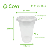 Couvercle plat rPET Milkshake avec passage de paille ø 95 mm x 15 mm