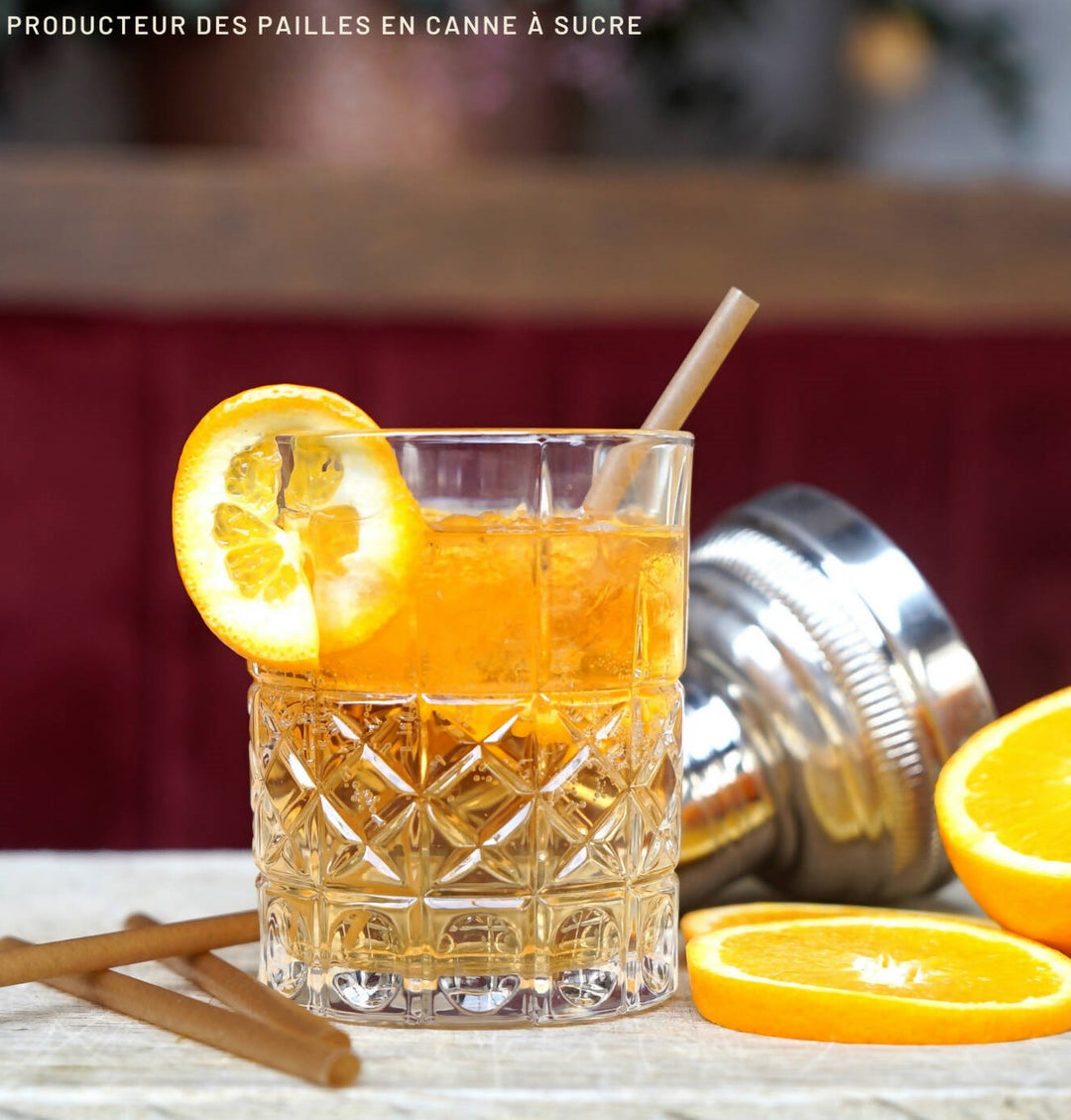 Boite de 500 petites pailles en fibre de canne à sucre - 140*6mm