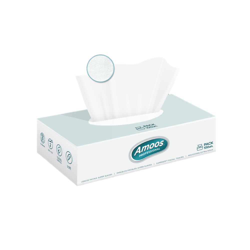 Mouchoirs boîte distributrice 2 plis, boîte de 100 unités
