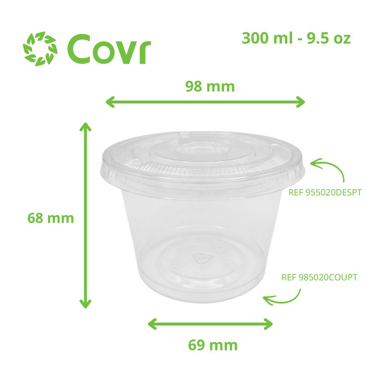 Pot dessert en Plastique PET 9.5 oz / 300 ml