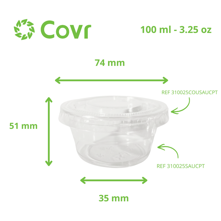 Couvercle pour pots sauce en plastique (74mm)