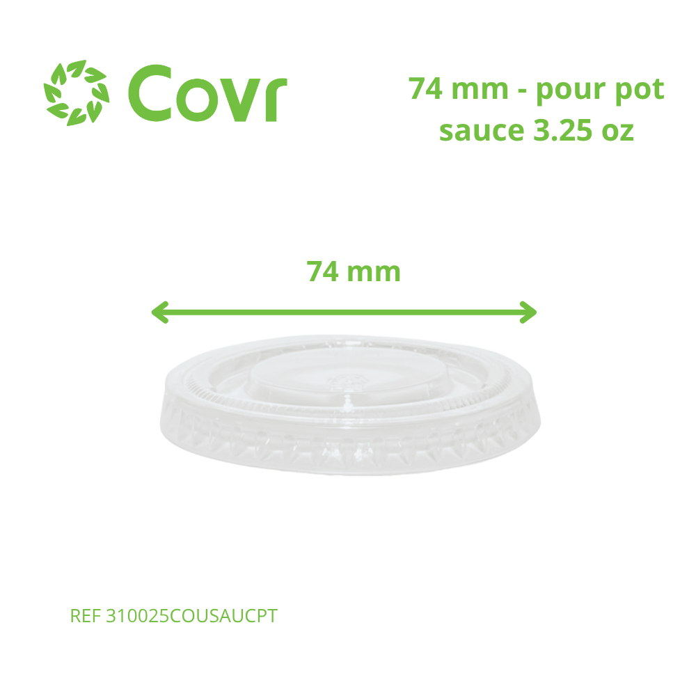 Couvercle pour pots sauce en plastique (74mm)