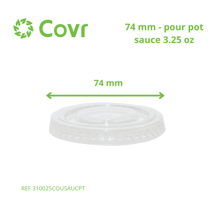 Couvercle pour pots sauce en plastique (74mm)