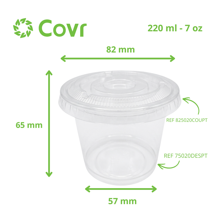 Pot dessert en Plastique PET 7 oz / 220 ml