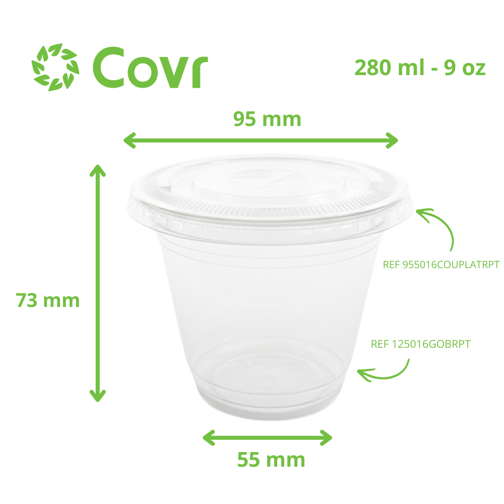 Pot dessert en plastique PET 9 oz / 250 ml