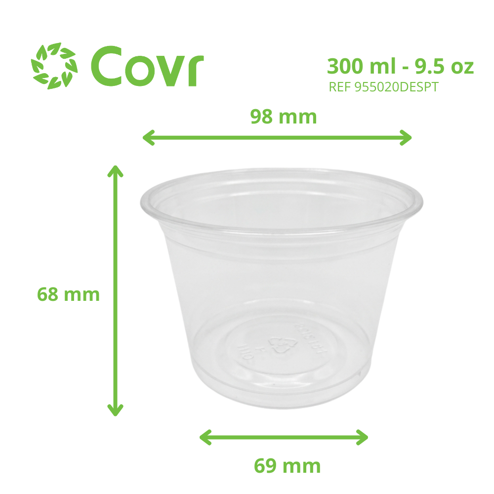 Pot dessert en Plastique PET 9.5 oz / 300 ml